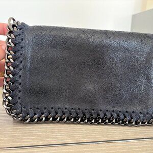 Italian Metallic Leather Clutch w/Strap